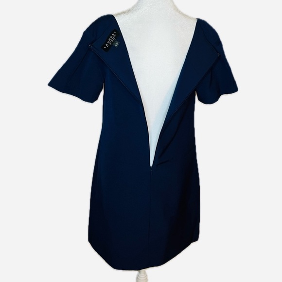 Laundry by Shelli Segal Navy Blue Cutout Flutter Sleeve Shift Dress - Size 2 - Picture 6 of 8